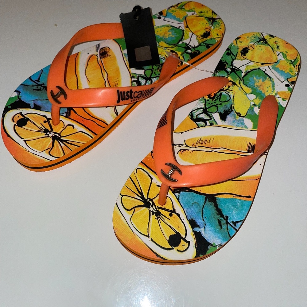 JUST CAVALLI FLIP FLOPS BOUGHT IN ITALY! SIZE 37!
